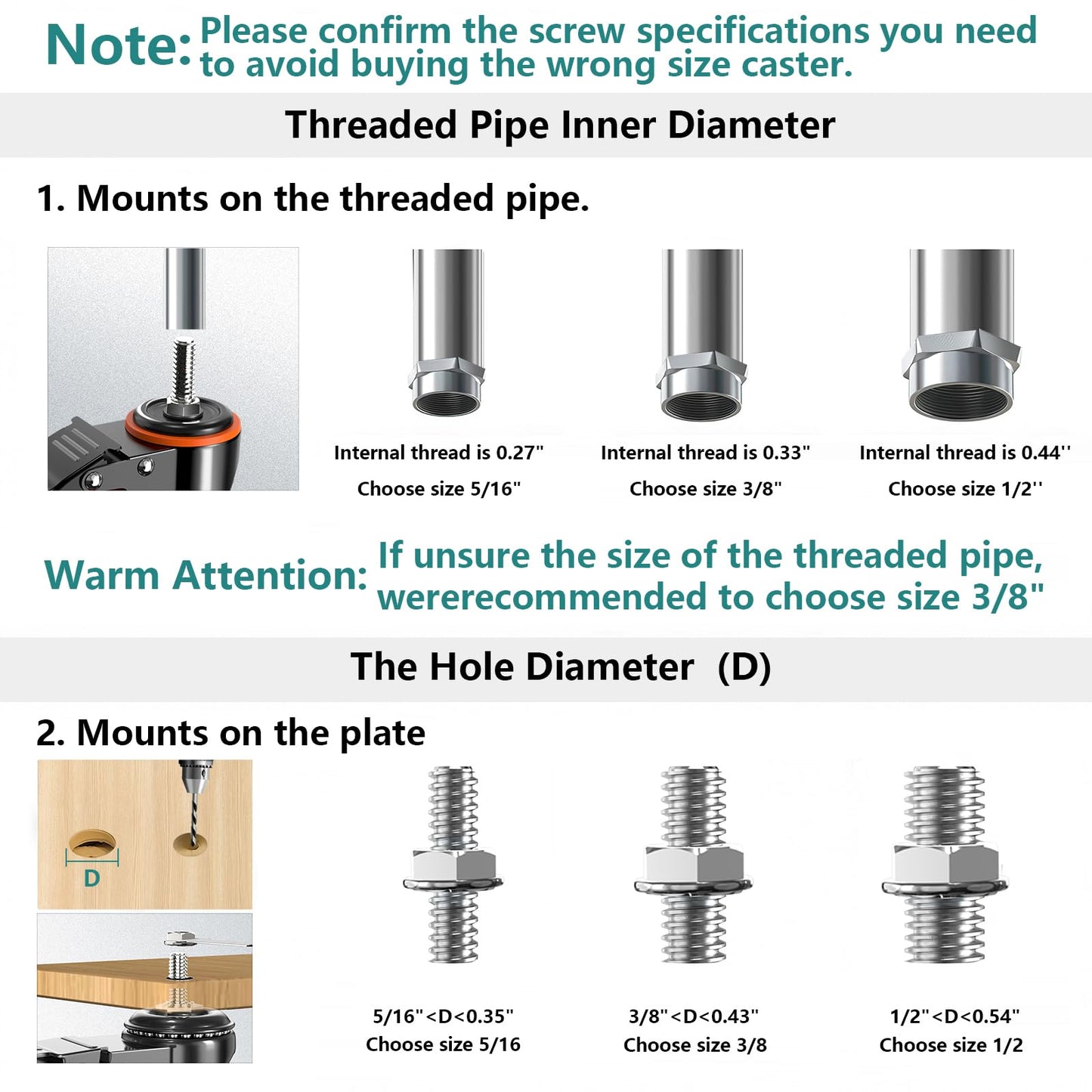 4 inch Stem Caster Wheels 2000lbs, Threaded Stem Casters Set of 4 Heavy Duty,3/8"-16 x 1(Stem Diameter 3/8", Length 1"), Safety Dual Locking Caster, Industrial Castor Wheels for Cart,Furniture