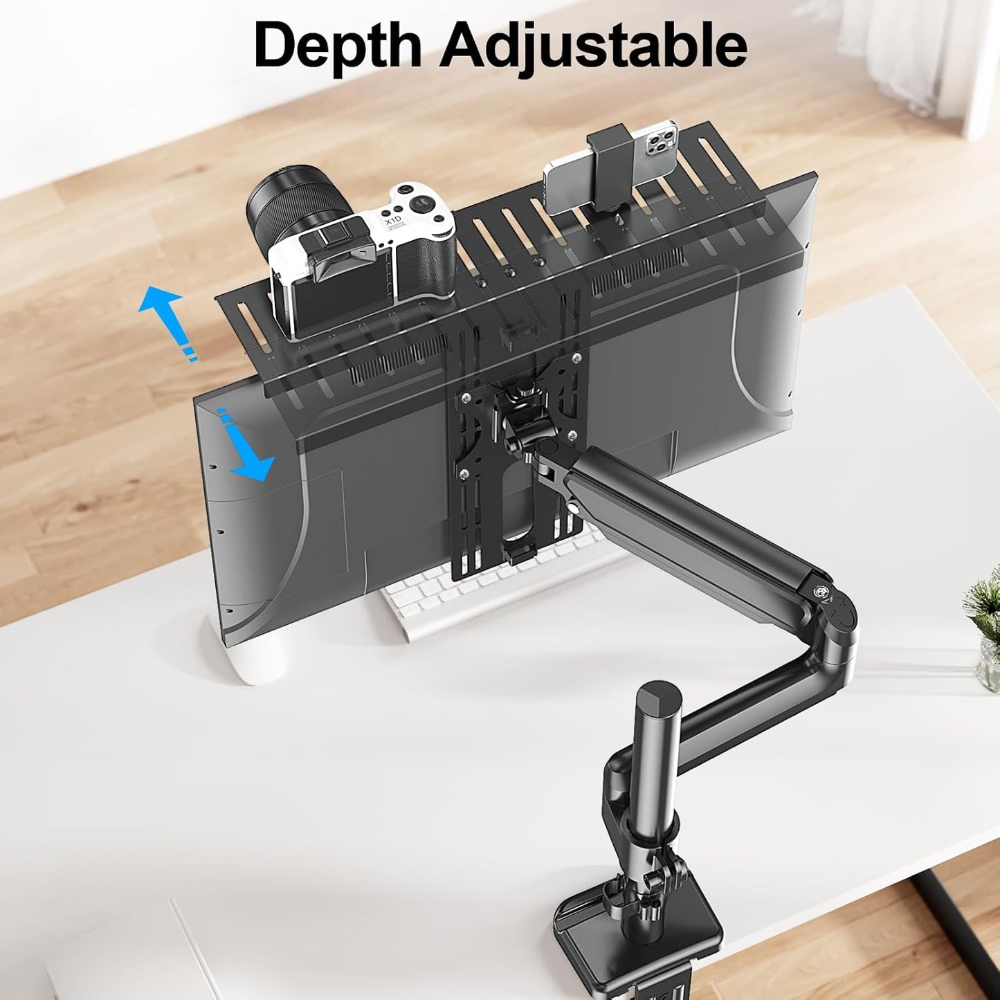 ErgoFocus 11 lbs, 75/100mm, DSLR Monitor Mount Hold up to Monitor Top Shelf for Livestream Device, Camera Mount
