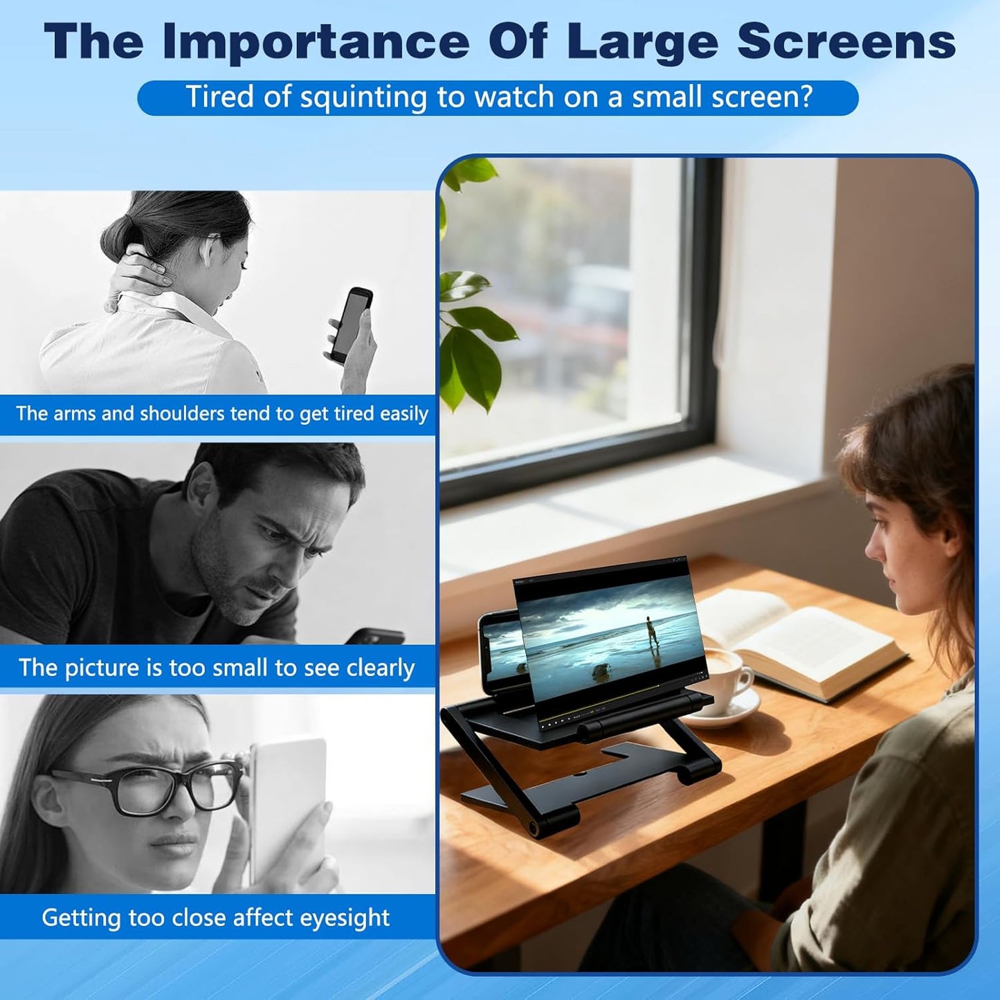 BSonata 2026 3D New Screen Magnifier Version, HD Mobile Phone Magnifier Projector Screen, Portable Foldable Phone