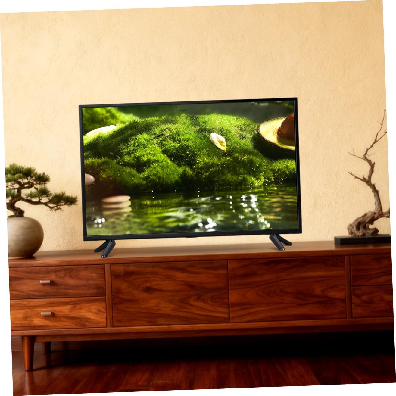 Happyyami 2Pcs Tv Mounting Brackets Stable Tabletop Tv Stand Holder with Non Slip Base Easy Installation No Drilling