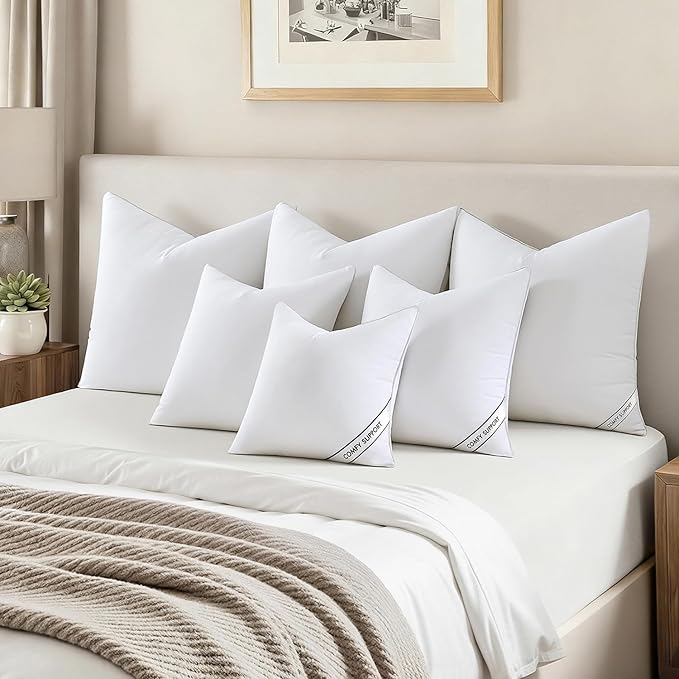 MIULEE 18x18 Inch Pillows Inserts, Pack of 2 Down Alternative Virgin Filling Comfy Support Throw Pillows for Sofa Couch Bed