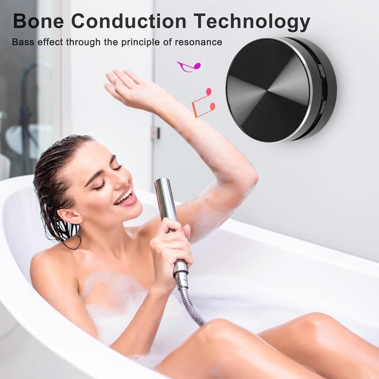 Yunseity Bluetooth Bone Conduction Speaker, Stereo Bass Sound Portable Speaker, Built in Mic Mini Music Player