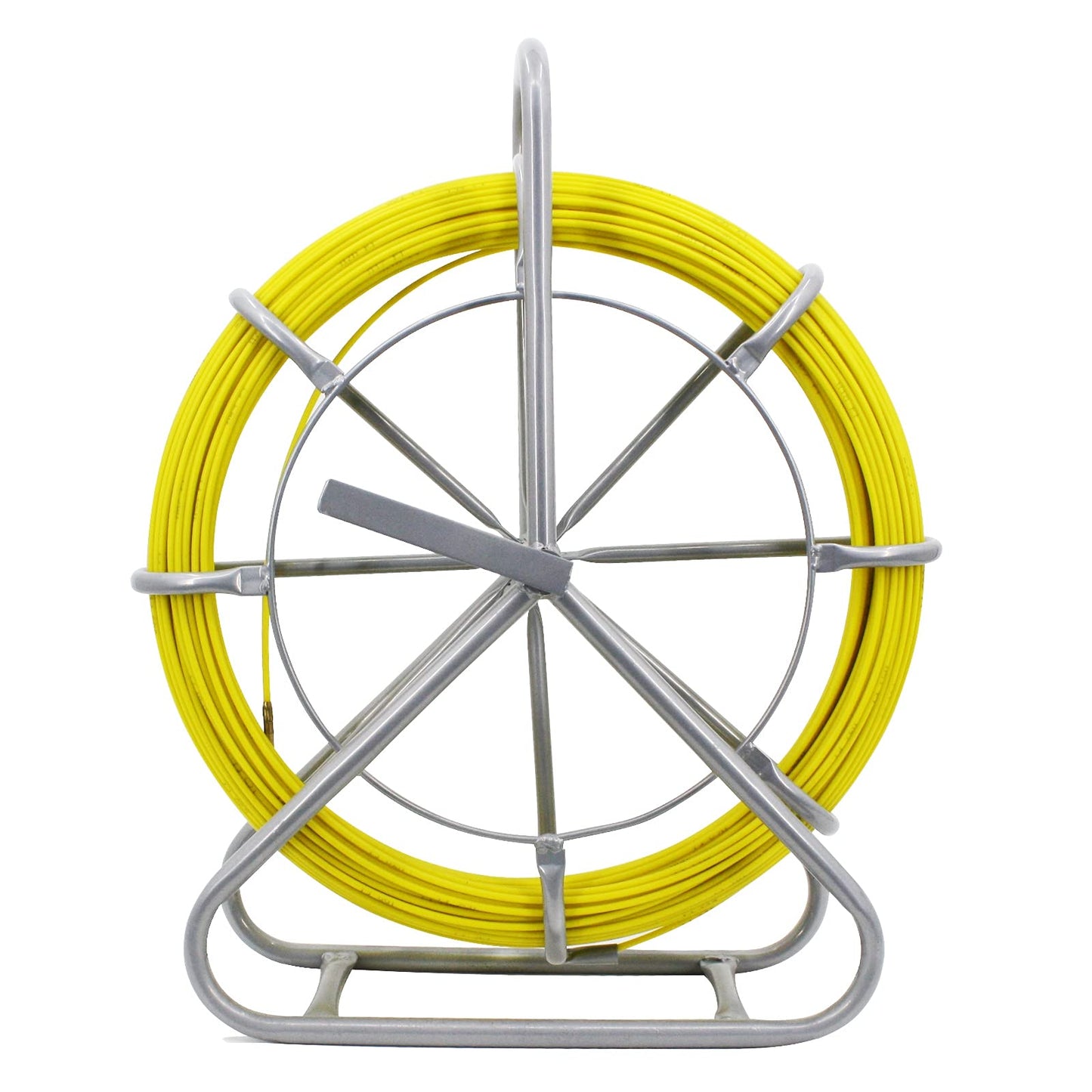 6MM 450 FT Duct Rod Fiberglass Fish Tape Electrical Wire Cable Puller Duct Rodder Fish Tape Puller Wire Cable Running with Cage