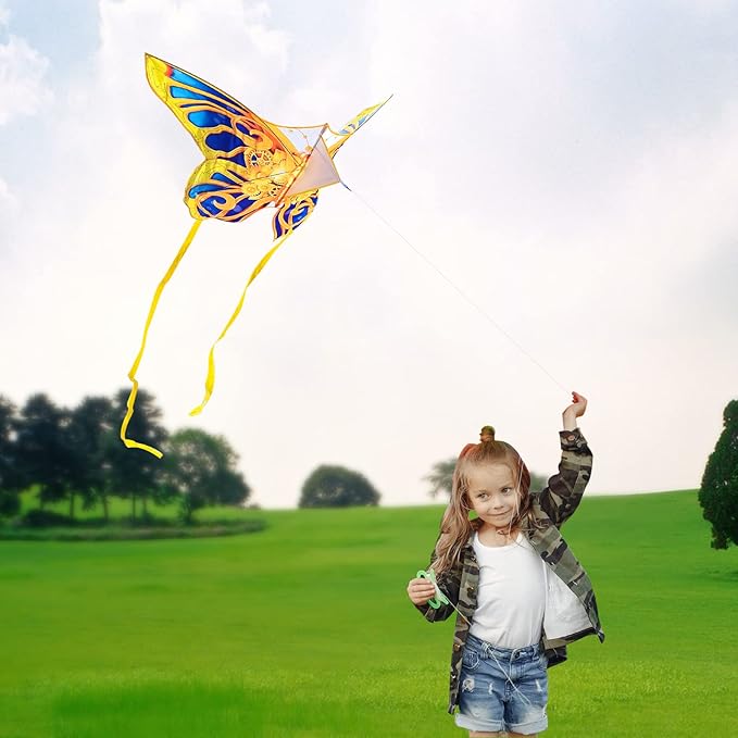Mint's Colorful Life Butterfly Kite for Kids & Adults Easy to Fly, Large Single Line Kites with 300ft String Kite Handle