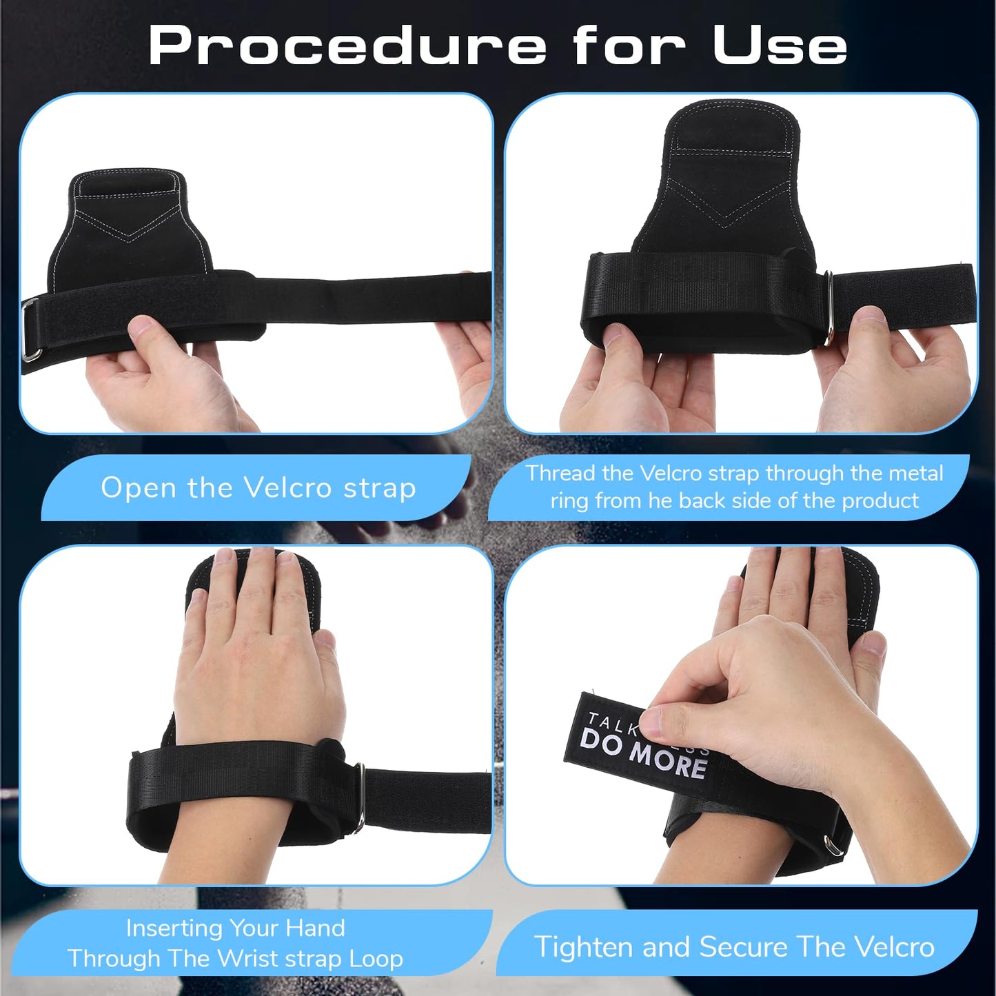 ElevateTech Weight Lifting Wrist Strap, 1 Pair Double Layer Leather Wrist Wraps for Gym Strength Training Weightlifting Deadlift Powerlifting Neoprene Padded Workout Gym Straps for Men Women