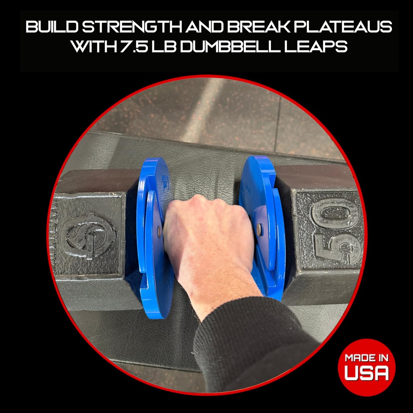 Micro Gainz Dumbbell Fractional 3.75 lb Weight Plate, Ideal for Micro Loading, (Choose Color) 2 Piece Fractional Weight Plates, Designed for Dumbbell Training, Made In USA (Blue)