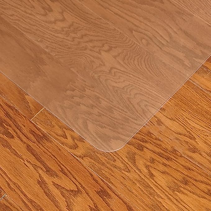 Staples Office Chair Mat, Clear Floor Mats with Lip, Hard Floors, Textured Underside, Extended Under-Desk Coverage, 48 x 36 Inch, Smooth Glide