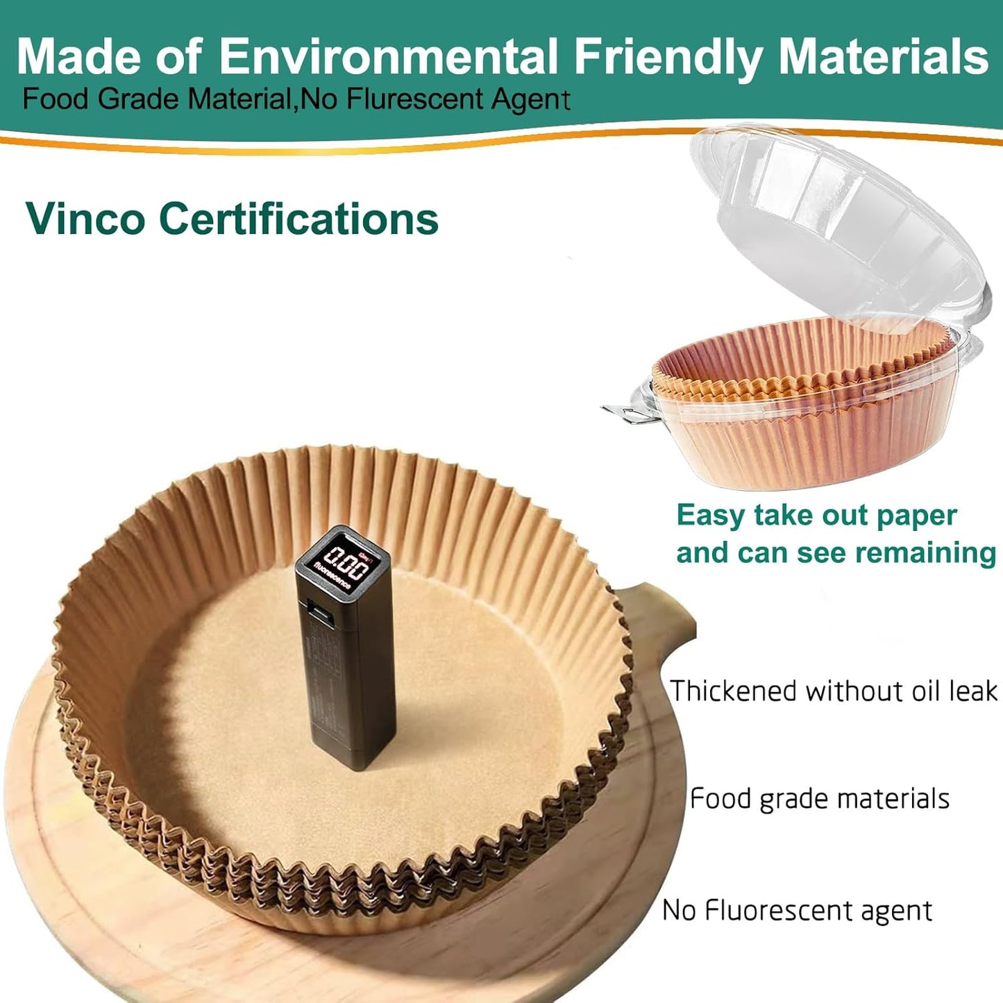Ninja Foodi Air Fryer Liners - 200 Disposable 8-Inch Round Circle Liners for 4QT & 5QT Models