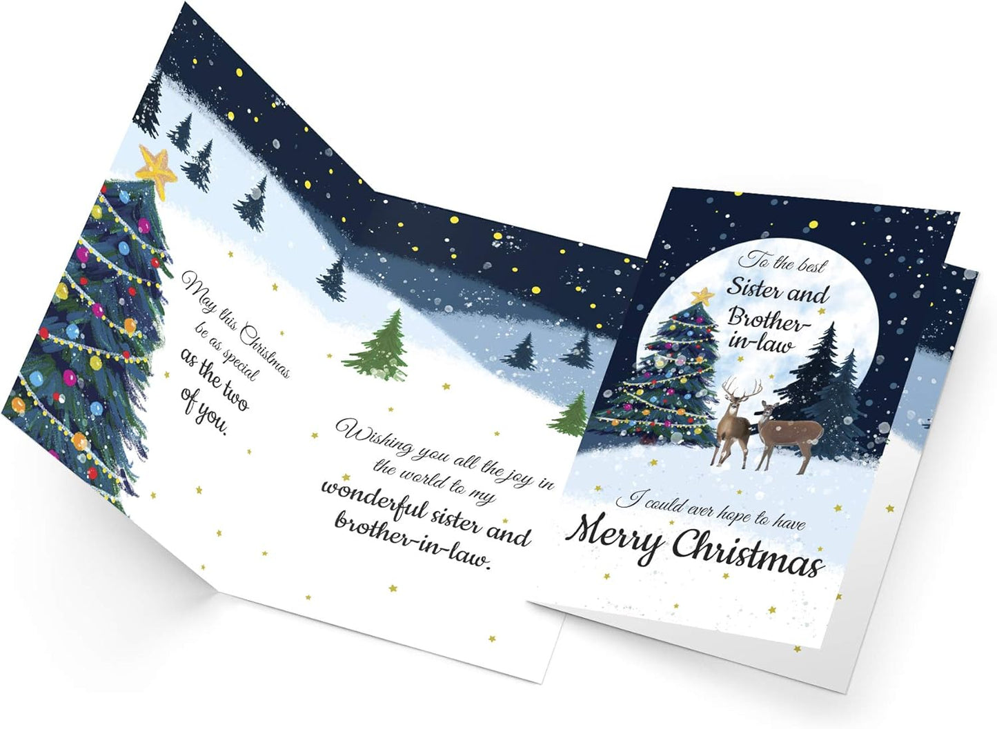 Prime Greetings Christmas Card - Eco-Friendly Design for Sister & Brother-in-Law | 5in x 7.75in, Thick Card Stock