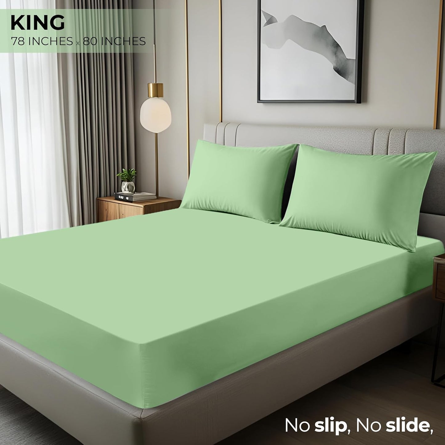 Utopia Bedding King Fitted Sheet - Soft Microfiber - Deep Pocket - Fade Resistant - Sage Green