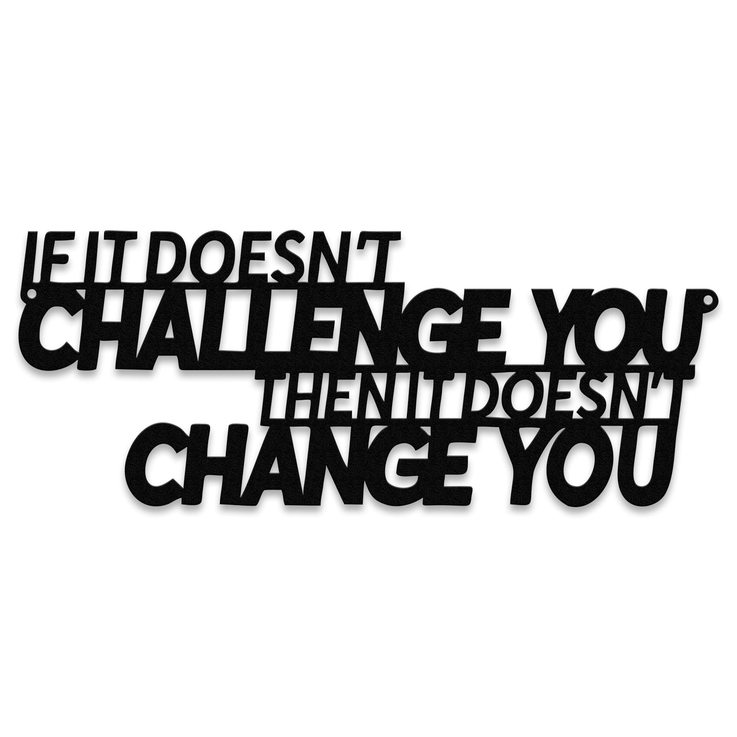 Xedatric If It Doesn't Challenge You Then It Doesn't Change You Metal Wall Art–Motivational Wall Decor for Home Gym,Office,or Fitness Spaces