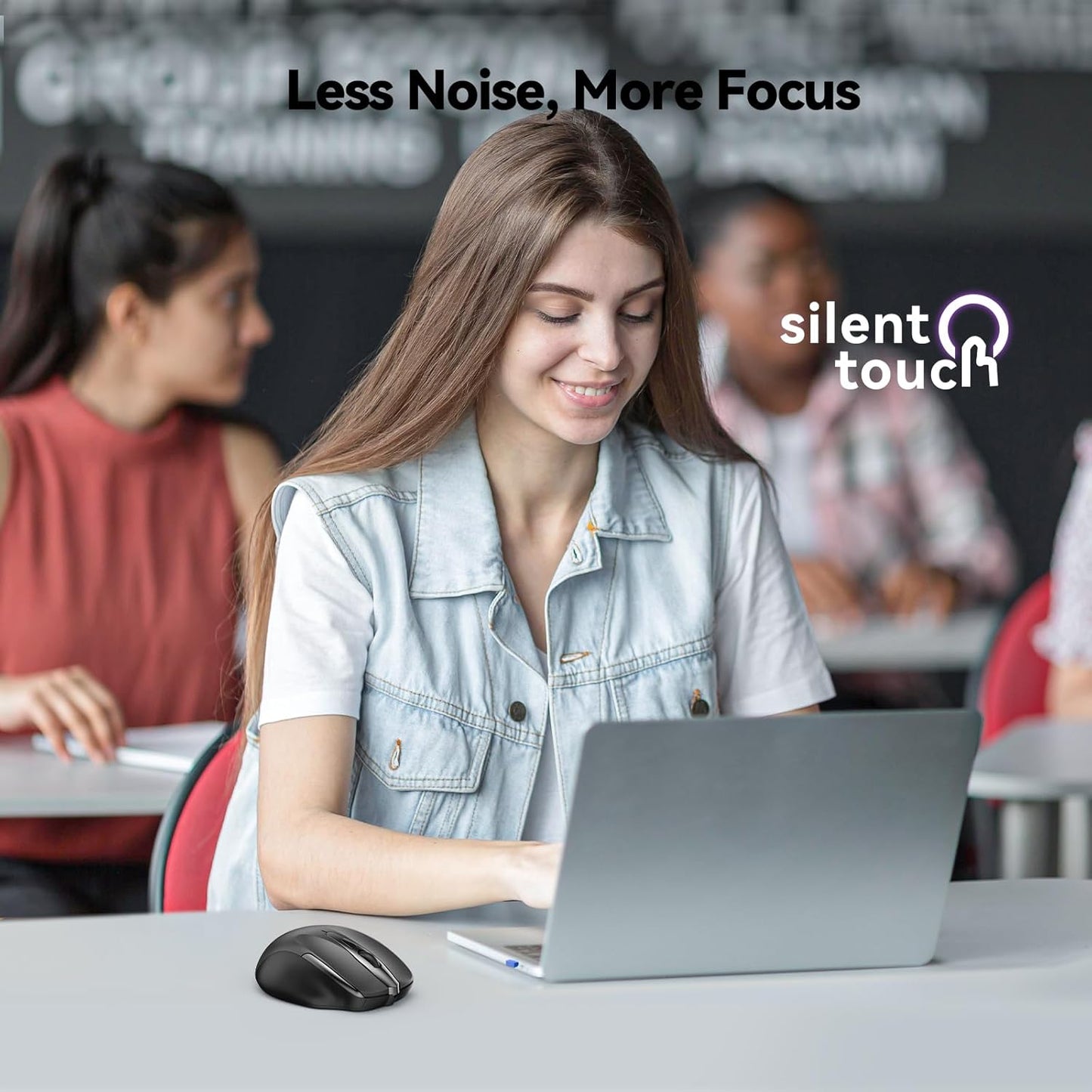 TECKNET 2.4G 6 4800 6 Wireless Mouse Rechargeable, USB-A Silent Mouse, Quiet Click, Adjustable DPI, Cordless Computer