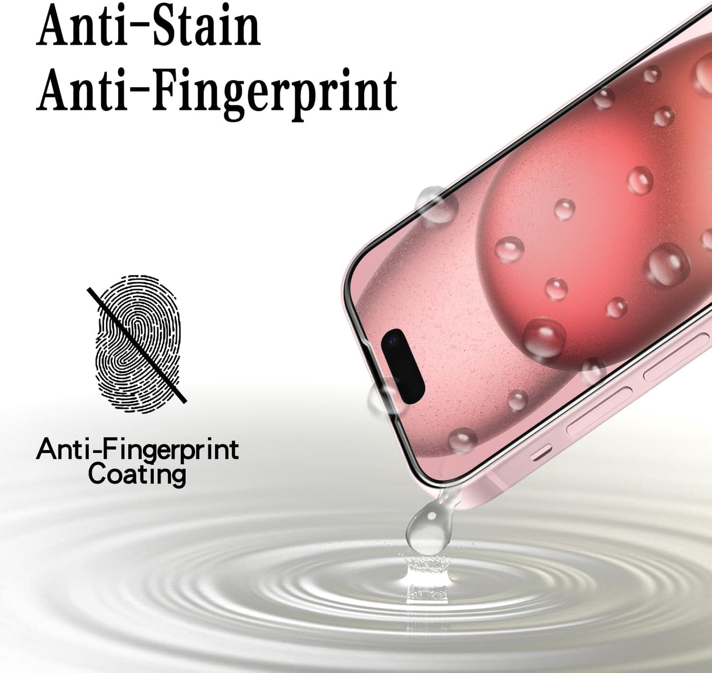 [2 Pack 15 MAYtobe Designed for iPhone Screen Protector Tempered Glass, Case Friendly, Bubble Free, Easy to Install
