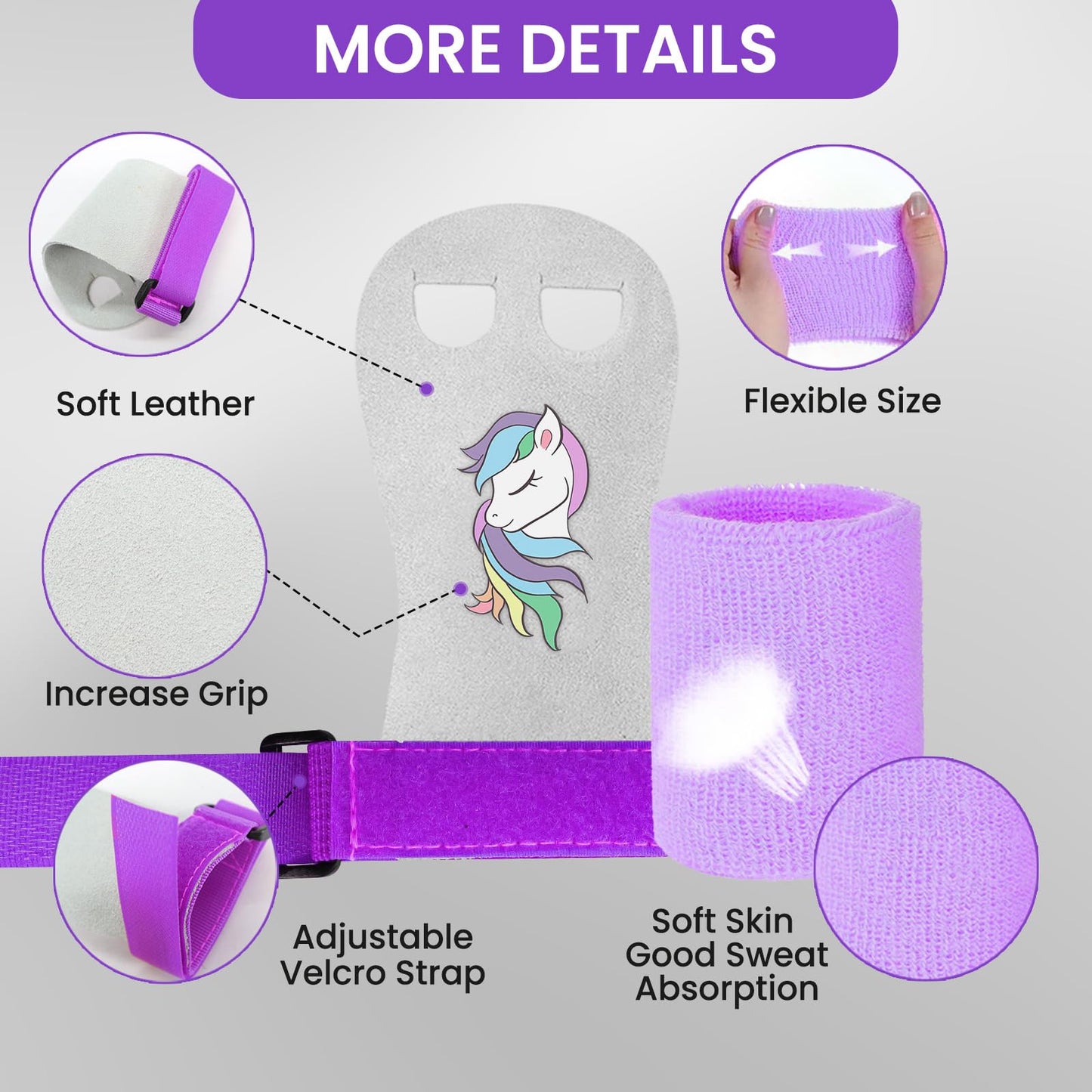 BRAMASOLE Gymnastics Hand Grips Wristbands Sets 1 Pair for Girls Youth Kids, Gymnastic Bar Palm Protection & Wrist Support, Premium Accessory for Workout Exercise Sports (Pony, Medium)