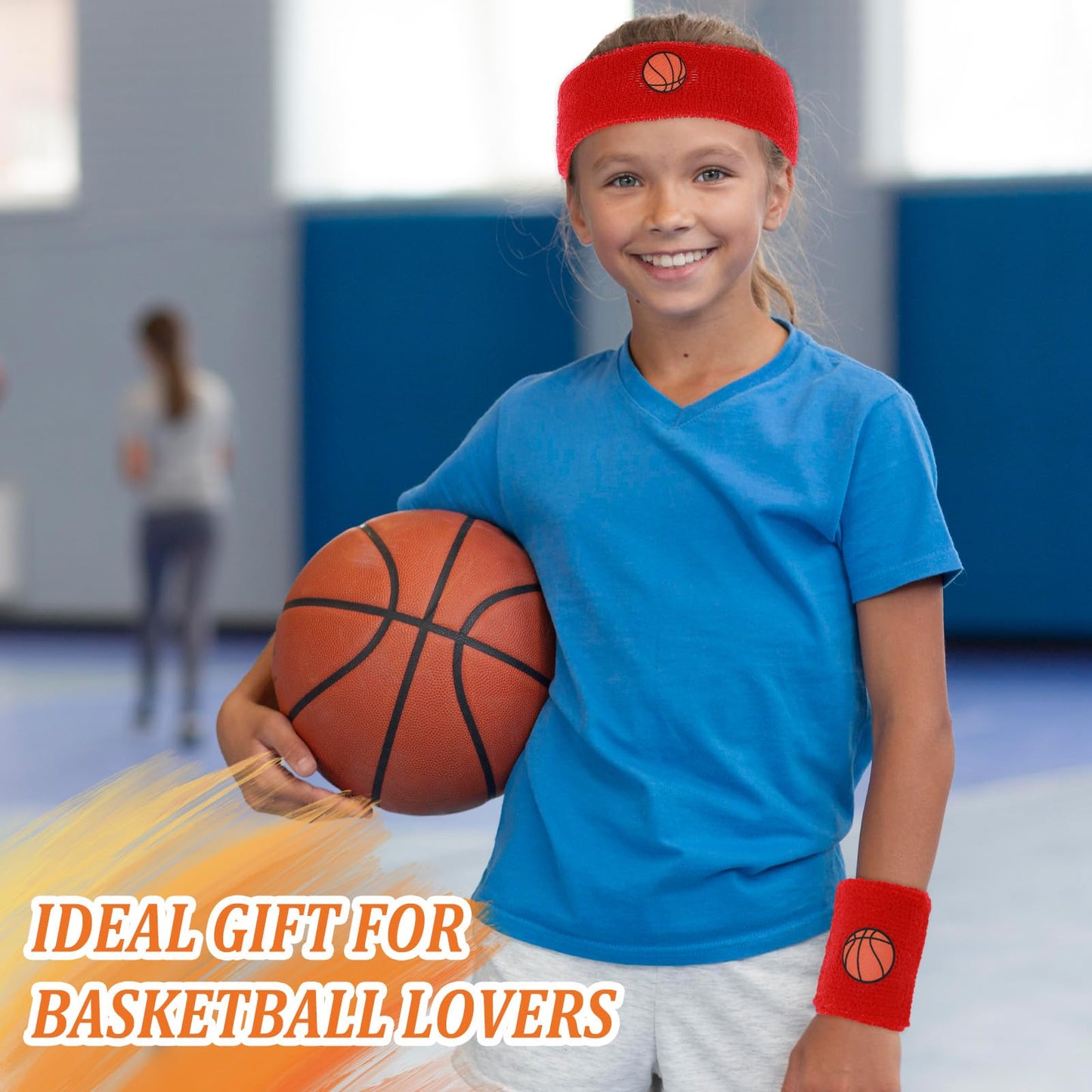 Mabor 6 Pcs Sweatband Set, Including 4 Moisture Wicking Athletic Wristband and 2 Headbands Wrist Sweatband Sports Terry Cloth Sweat Absorbing Head Band for Workout for Kids Teens