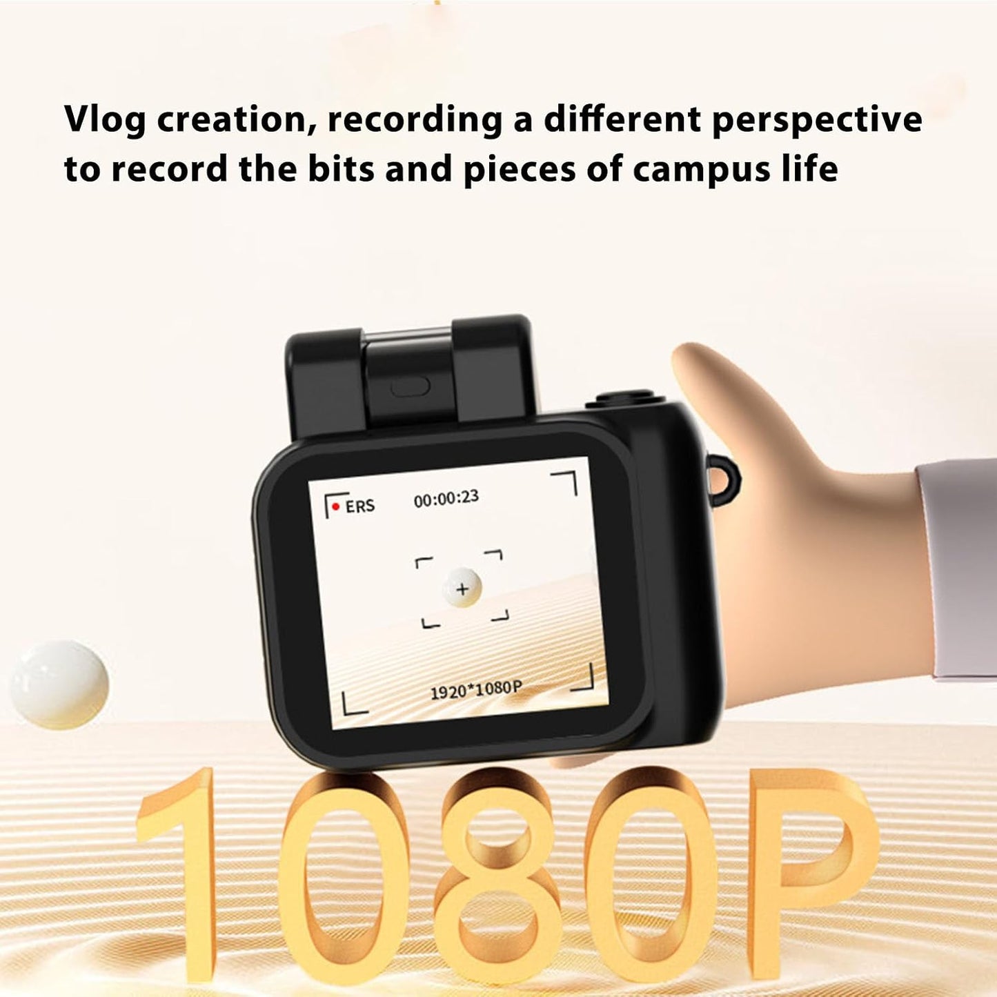 1080P 1.44in Sanpyl Small DV Camera, HD Thumb Video Recorder Mini DVR Camcorder with Screen, Charging Case, Supports