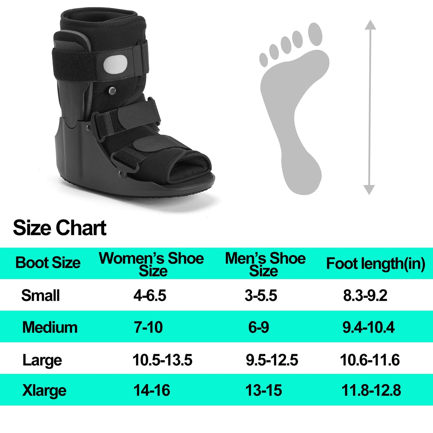 Honprodu Air Walking Boot for Broken Foot Recovery Walking Boot for Sprained Ankle with Adjustable Air Cushion, Lightweight Design, and Anti-Slip Sole M
