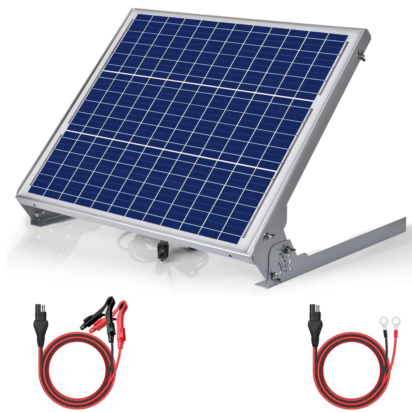 SUNER POWER 12V 50W Solar Battery Charger Maintainer, Built-in UltraSmart MPPT Controller, Adjustable Mount Bracket, Waterproof 50 Watt Solar Panel Kit for 12 Volt SLA Deey Cycle AGM Lifepo4 Battery