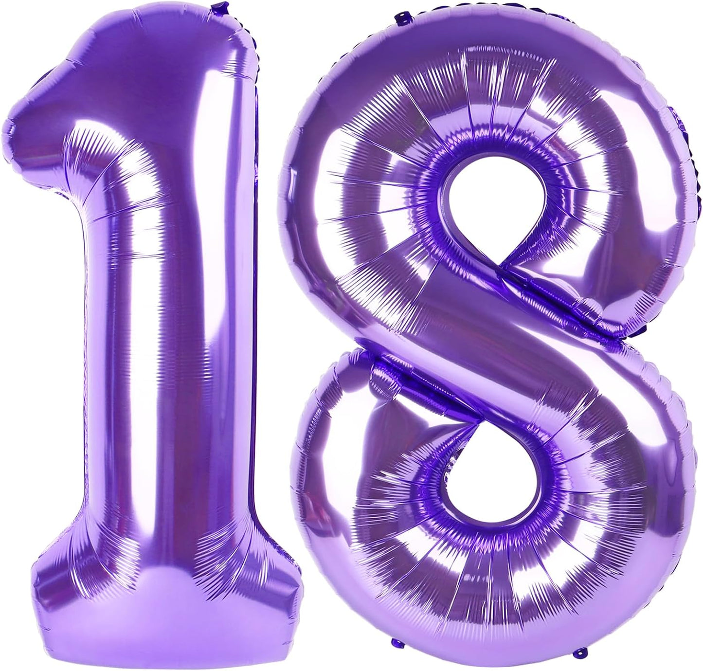 Number 18 Balloons - 40 Inch Purple Birthday Decorations for Celebrations & Graduations