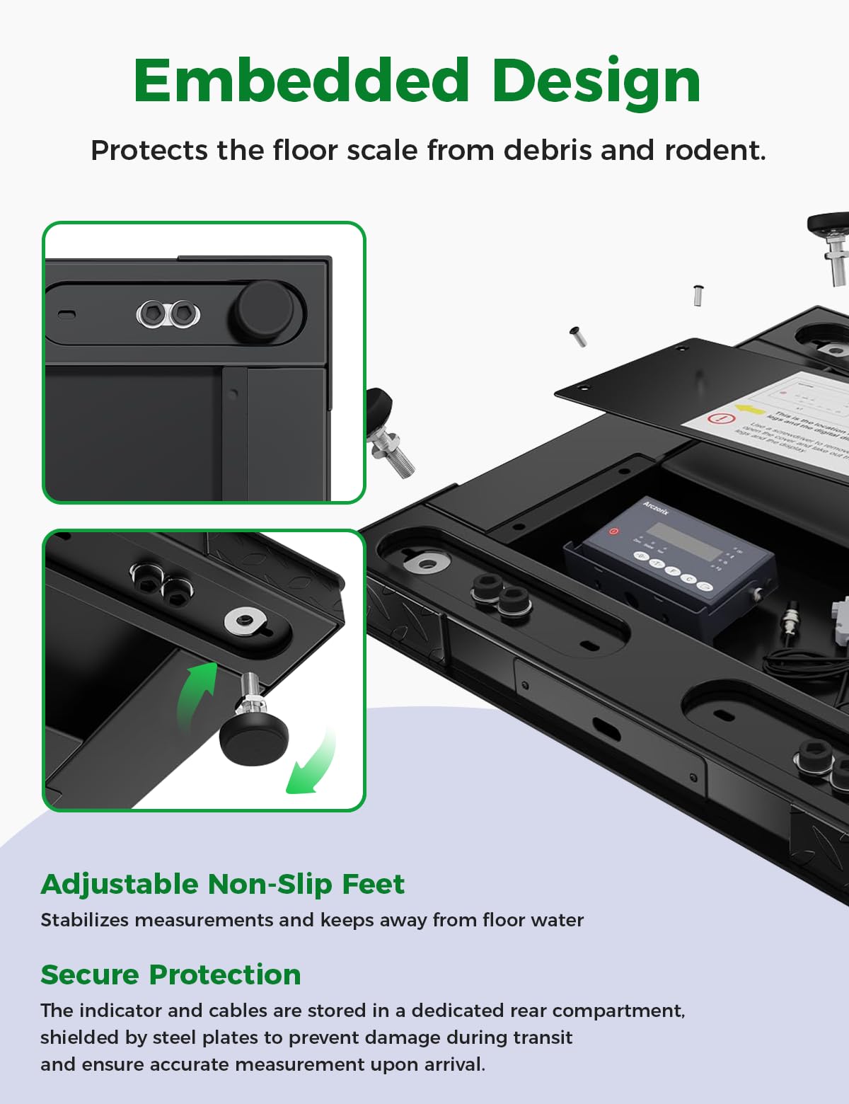36"x36" 5000Lbs Arczorix Industrial Floor Scale, Precision Pallet Scale with Digital Indicator, Heavy Duty Weighing Scale for Floor Bench Office Weight Weighing