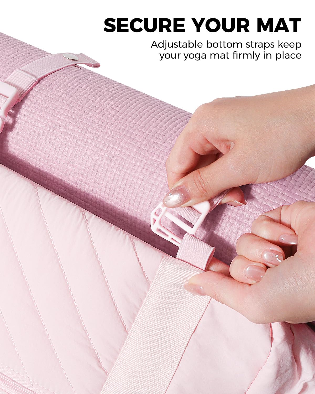Small Gym Bag for Women - Puffer Duffle Weekender Work Duffel Carry on Overnight Nurse Dance Yoga Workout Tote Bag with Yoga Mat Holder Wet Compartment Coin Purse BPA-Free