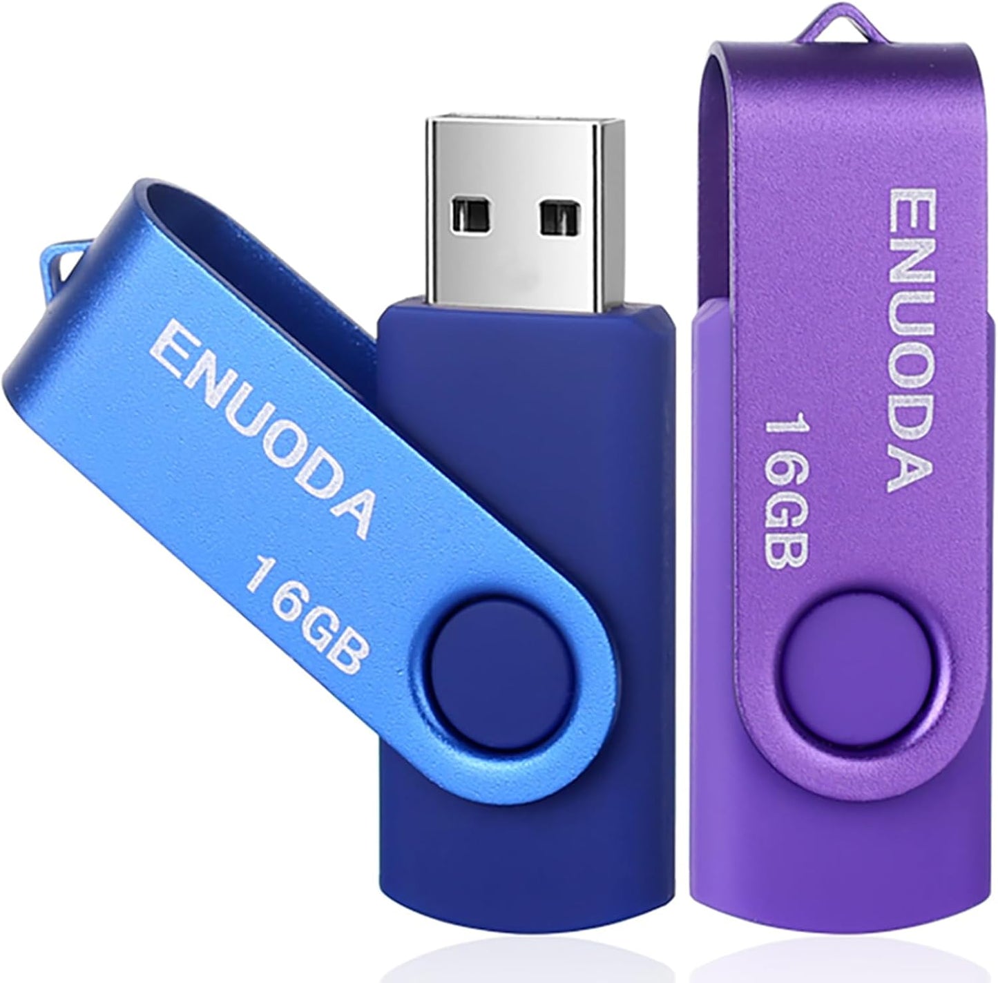 ENUODA 16GB 2 Pack 16GB 2.0 Flash Drive Thumb Drives USB Memory Stick Jump Drive Pen Drive for Storage and Backup (Blue