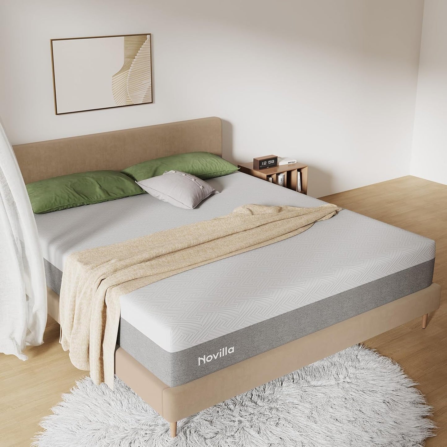 Novilla King Mattress - 10 Inch Gel Memory Foam for Cool Sleep & Pressure Relief | Medium Plush Comfort