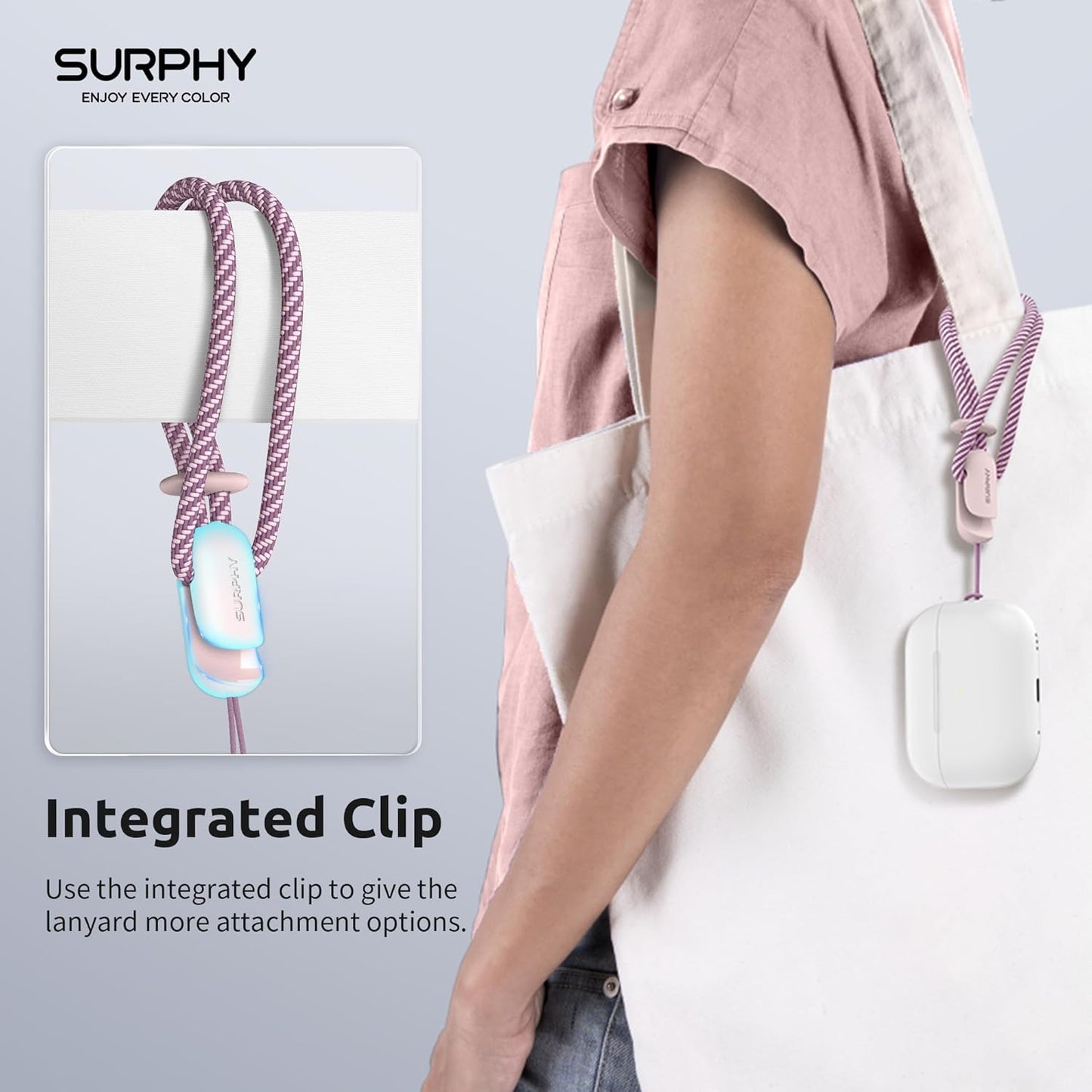 2 Pack 2-Color SURPHY Phone Lanyard for Cellphone Case, Phone Wrist Strap for Case, Cellphone Strap with Braided, Charm