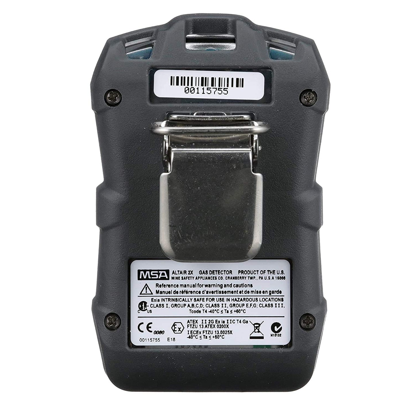 MSA 10153986 ALTAIR 2X Single-Gas Detector - (CO) Carbon Monoxide (Low: 25ppm, High: 100ppm), Color: Charcoal, Portable Gas Monitor, Handheld, Durable, UL/CSA
