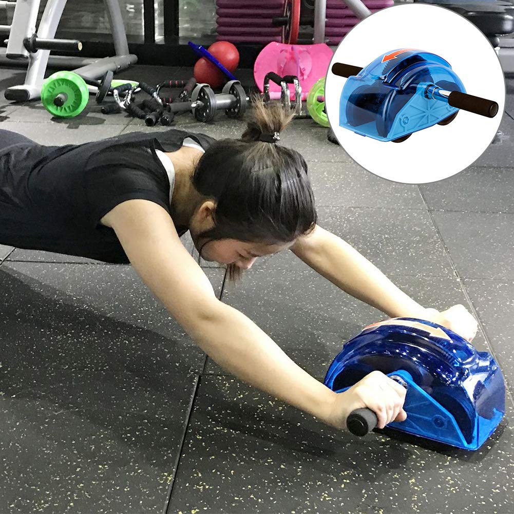 Ab Roller for Abs Workout Abdominal Exercise Rollers, Abdominal Roller 4 Wheels Ergonomic Grip for Core Strength Training Exercise for Home and Gym Use
