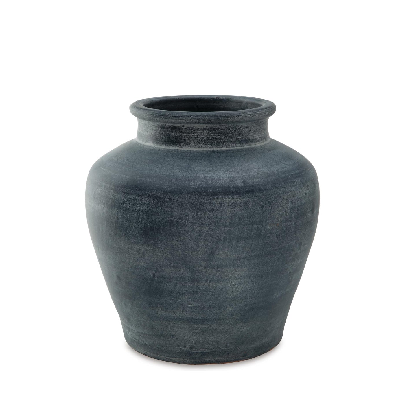 Signature Design by Ashley Meadie Traditional Indoor Terra Cotta Tabletop Vase with Wide Mouth, Blue