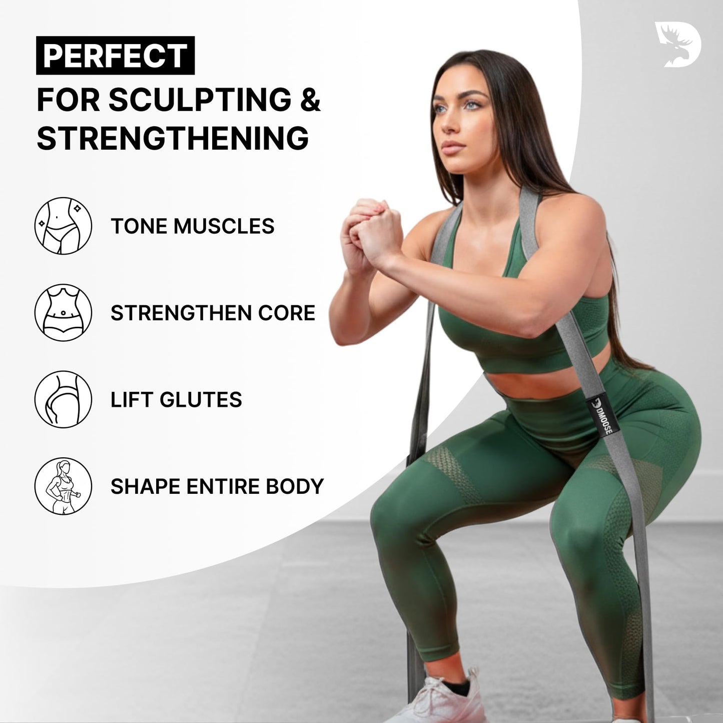 DMoose Fabric Resistance Bands for Working Out, Long Workout Bands, Pull Up, Thick Cloth, Long Resistance Band, Non Slip Long Bands for Working Out (Pack of 5)