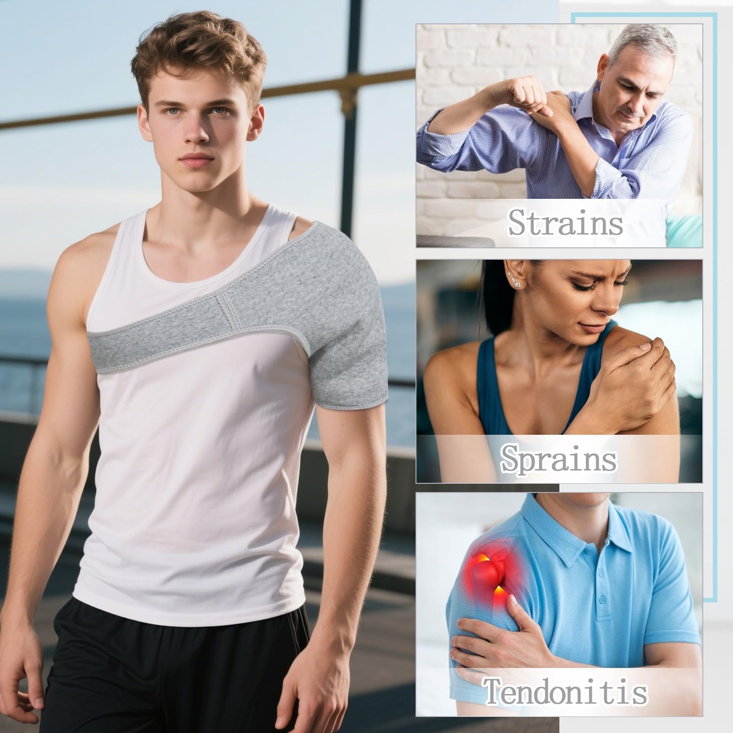 ZJIVQO Shoulder Brace Support Rotator Cuff Support Brace Shoulder Compression Sleeve for Men Women (Medium)