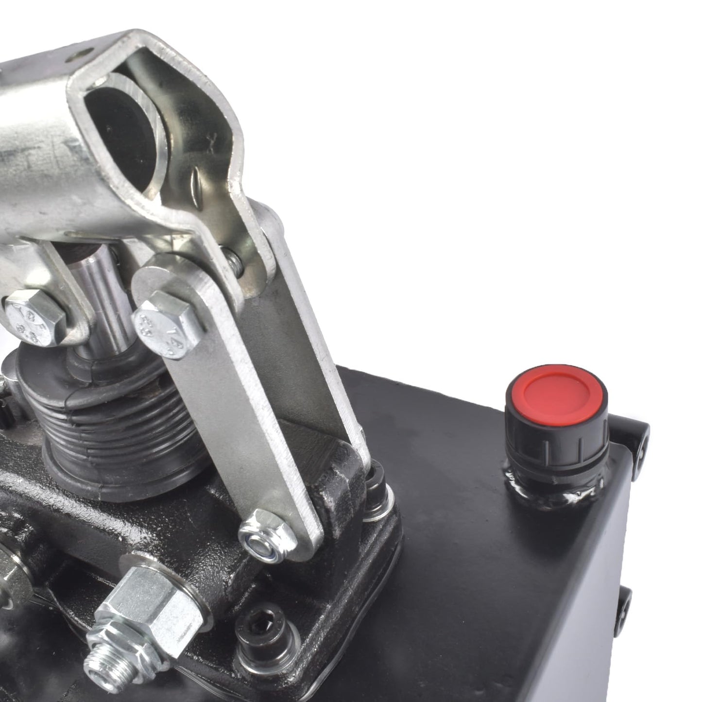 Double Acting Hydraulic Hand Pump, 3600 PSI & 1.5 CID, Hand Operated Hydraulic Pump with 5 Quart Tank and Changeover Valve, 3/8" NPT Ports Portable Hydraulic Power for Equipment Maintenance Vahaha
