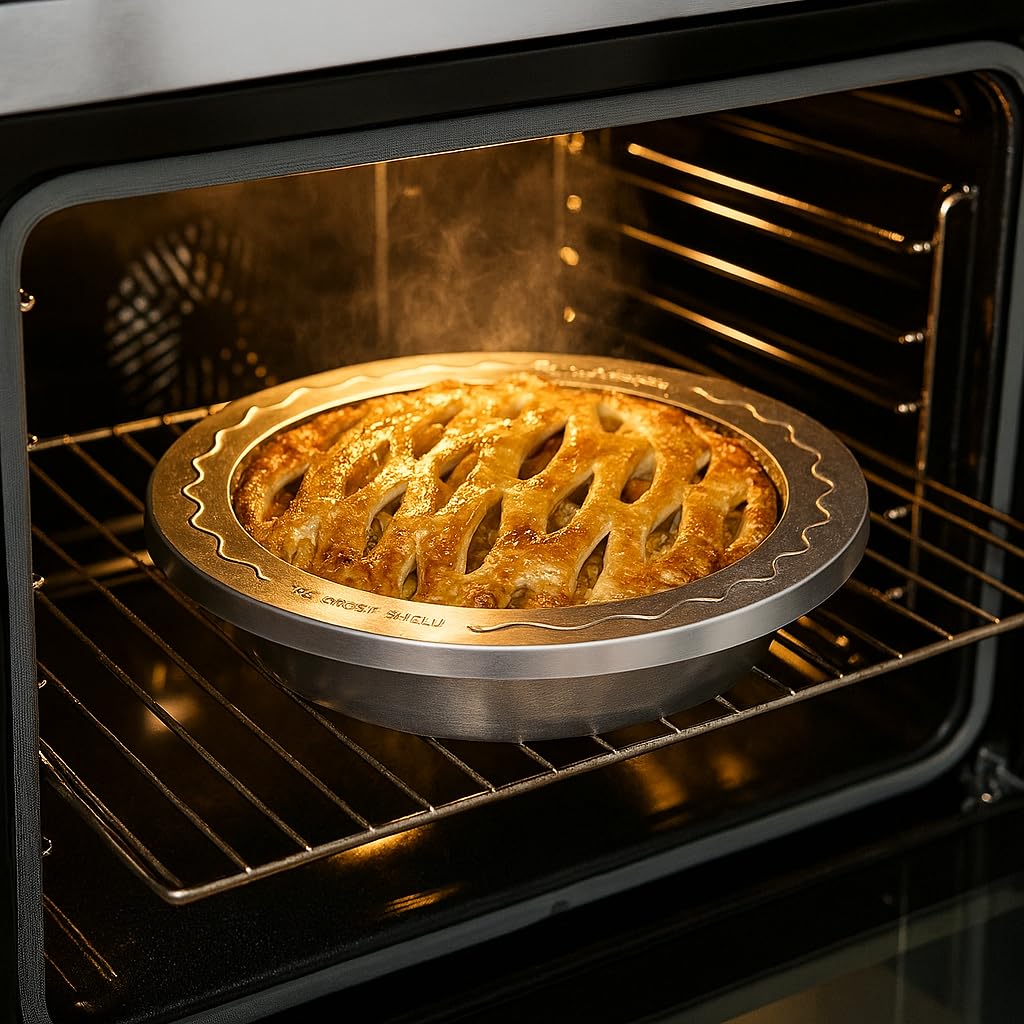 Mrs. Anderson's Baking Pie Crust Protector Shield, Set Of 2, Fits 9.5-Inch And 10-Inch Pie Plates, Prevents Over-Browning And Spills