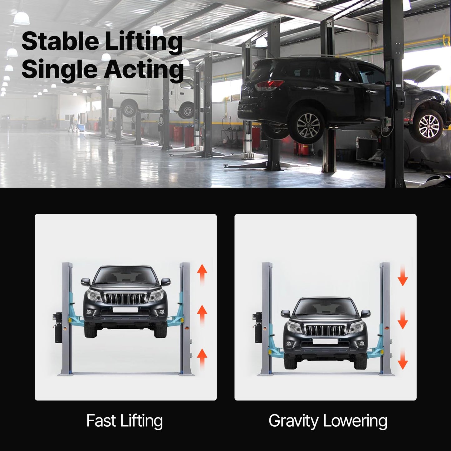 Vevor Hydraulic Pump 15 Quart Hydraulic Motor Hydraulic Lift Single Phase Car Lift 3450 RPM Dump Trailer 208-230 Volt Portable Car Lift 2 Horsepower Auto Lift Vehicle Lift Portable Power Press