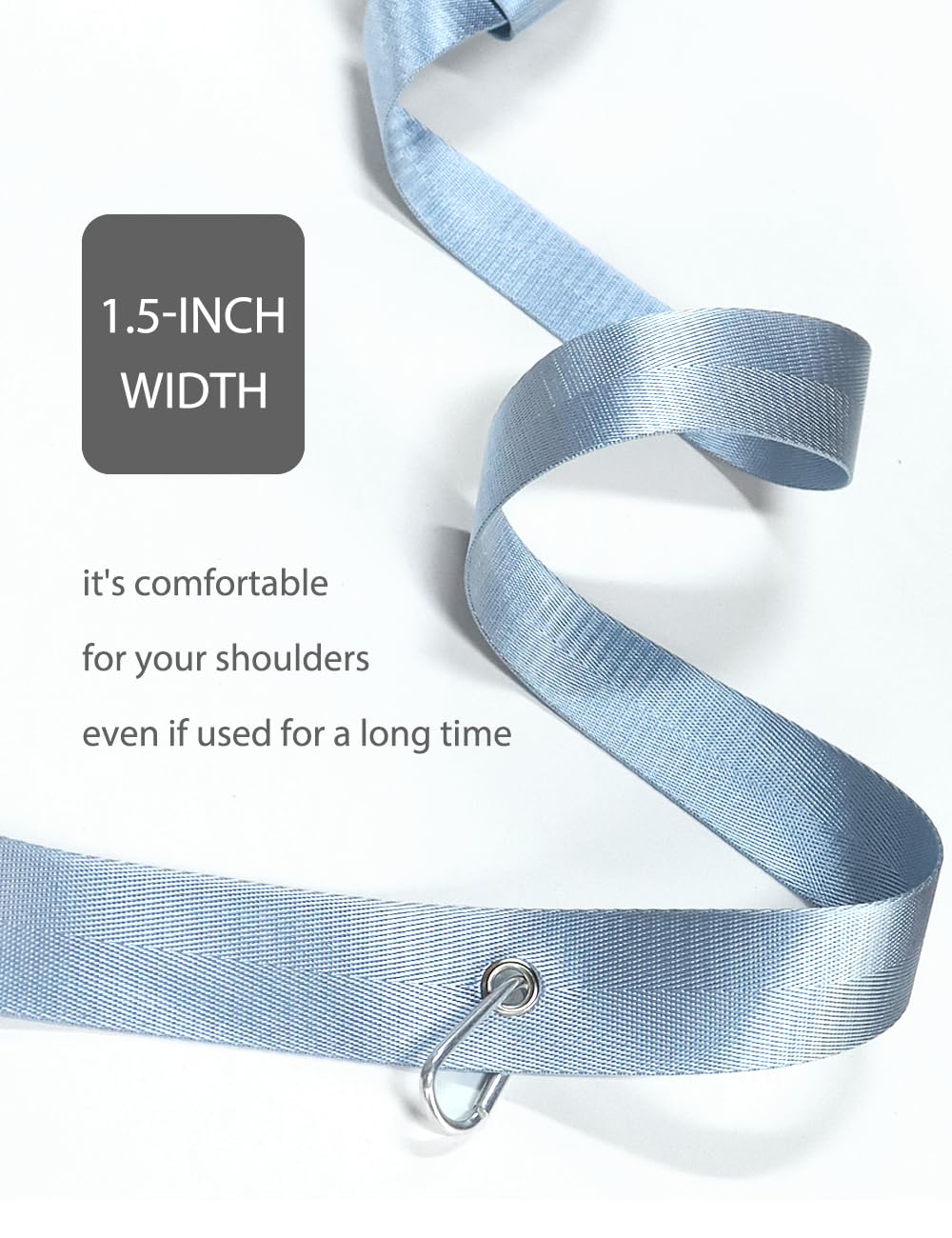 Yoga Mat Strap with Carabiner Clip, Adjustable Carrier for Yoga Mats, Sky Blue [MAT NOT Included]