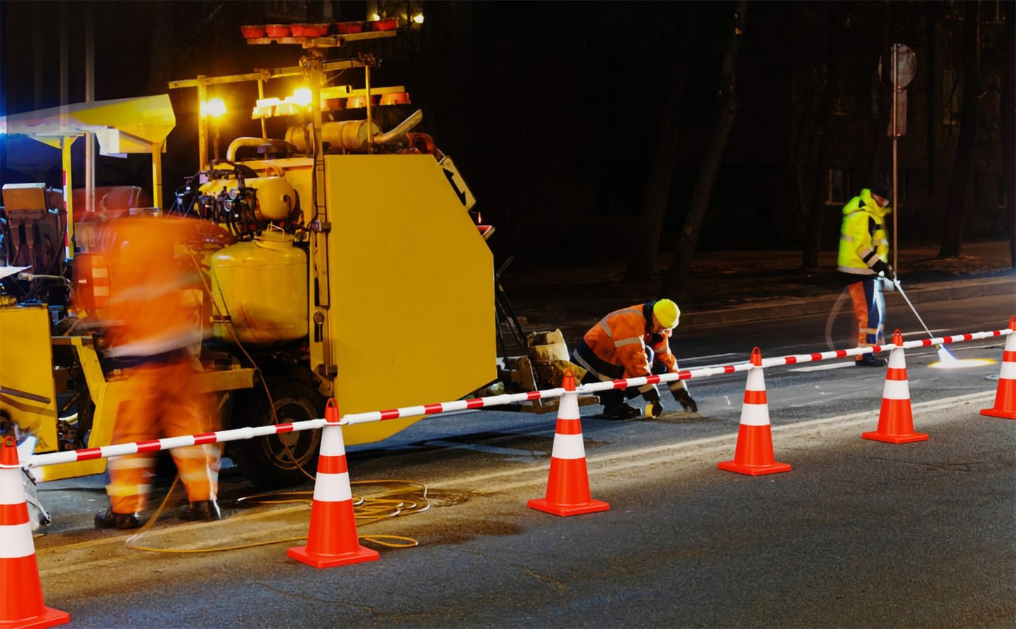 Retractable Cone Pole Expandable Traffic Cone Pole Retractable Barricade with Reflective Tape, Suitable for Use in Road Construction Parking Lots (Color : Style 1, Size : 20pcs) (Style 5 5pcs)