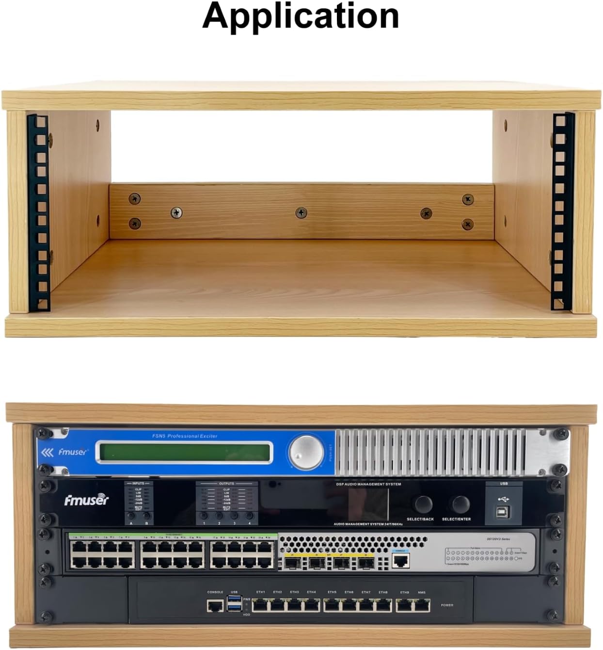 fmuser 8U M6 Set Rack Rails with Rack Mount Screws and Cage Nuts for DIY Server and Network Switch Racks