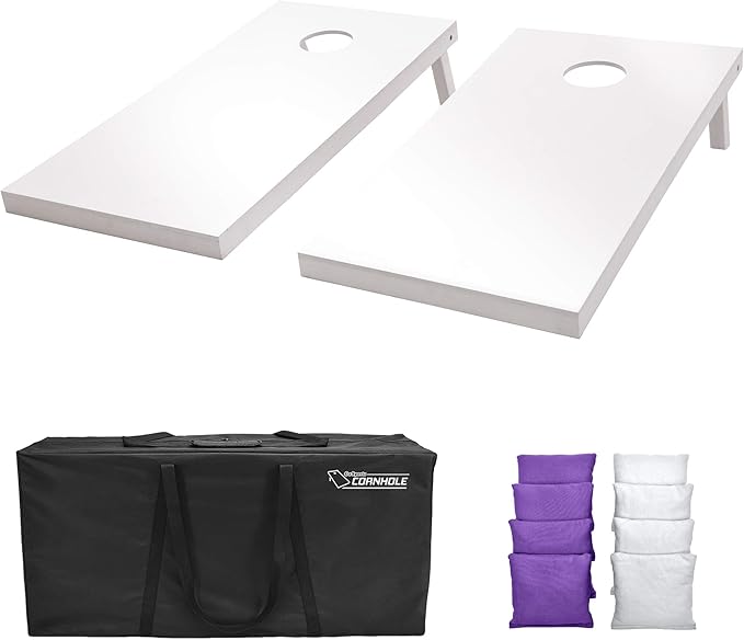 GoSports 4 ft x 2 ft Regulation Size Wooden Cornhole Boards Set - Includes Carrying Case and Over 100 Optional Bean Bag Colors