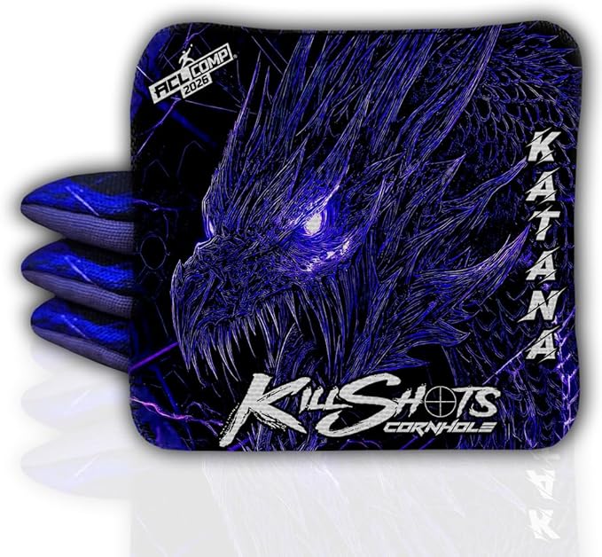 Killshots Cornhole | Katana Series | Limited Edition | ACL Certified Cornhole Bags | Premium Quality | Dual-Speed | Durable & Weather Resistant | Set of 4 Bags