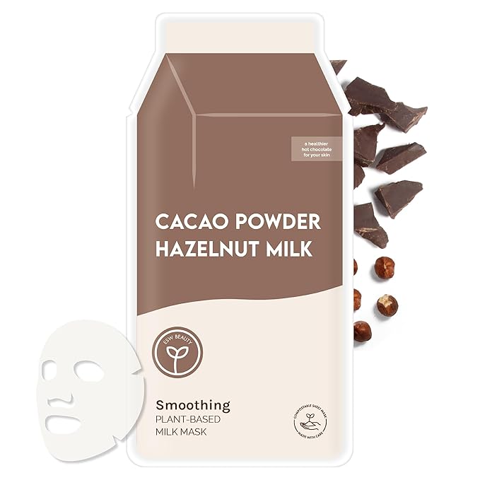 ESW Beauty Cacao Powder ??Smoothing Plant-Based Milk Face Mask ??Cacao & Hazelnut for Aging & Sensitive Skin ??Plumps, Softens & Promotes Youthful Complexion