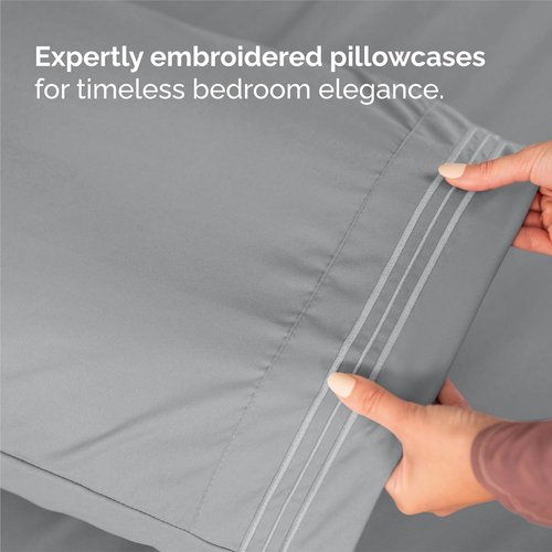 King Size 4-Piece Sheet Set by [Brand Name] - Comfy, Breathable & Cooling Hotel Luxury Bedding - Deep Pockets, Soft & Wrinkle-Free - Oeko-Tex Certified - Steel Blue