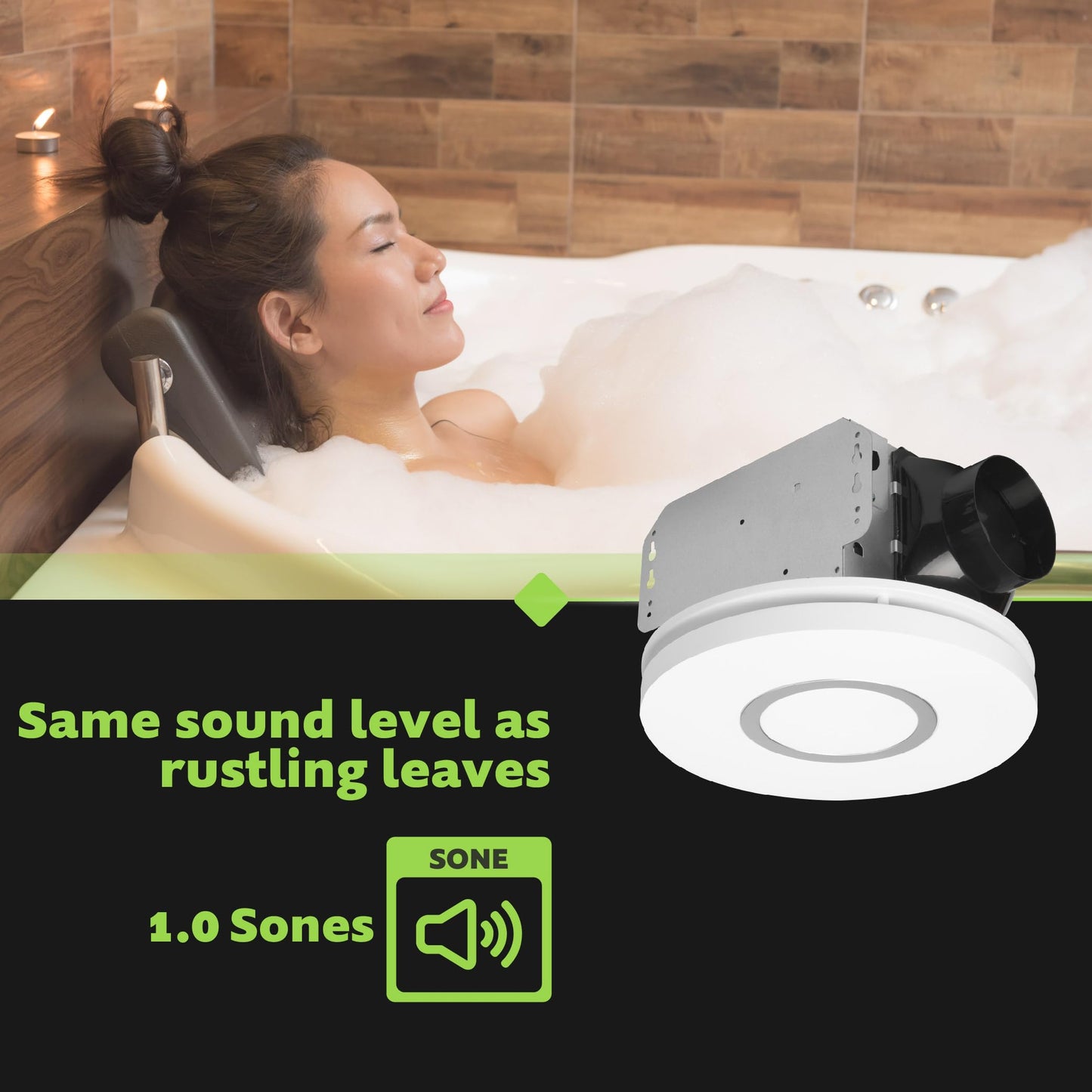 Homewerks 7141-80-RGB Bathroom Fan with Light LED Color Changing and Dimmable, SmartVent Humidity Sensing Ventilation Fan with Remote, 80 CFM 1.0 Sones