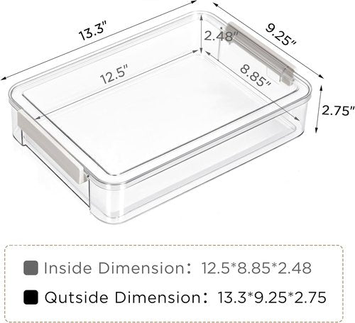 Citylife 6 Qt Plastic Storage Bins - 2 PCS with Lids & Latches | Clear Organizing Bins for A4 Paper & Crafts