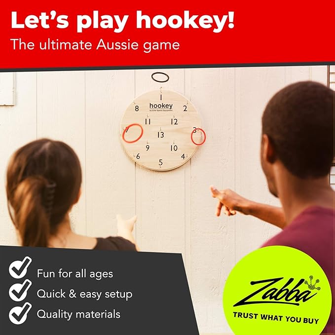 Elite Sportz Equipment Ring Toss Game | Sturdy Wooden Board Set for Kids Outdoor Games | Camping Activities - Adults & Kids Picnic