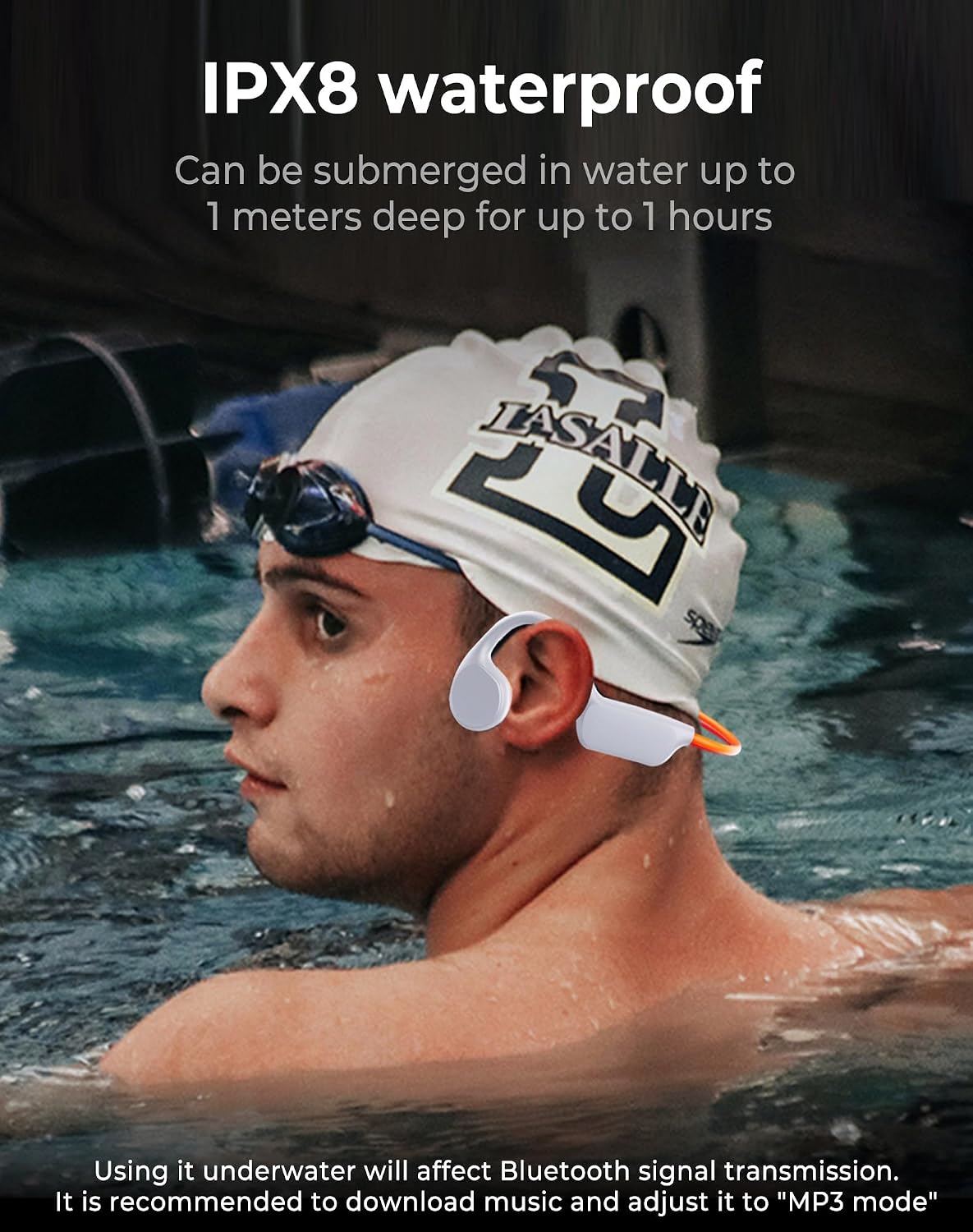 Swimming 5.3 lPX8 Swimming 32GB MP3 Atopskins Waterproof Bone Conduction Headphones Bluetooth Underwater Waterproof