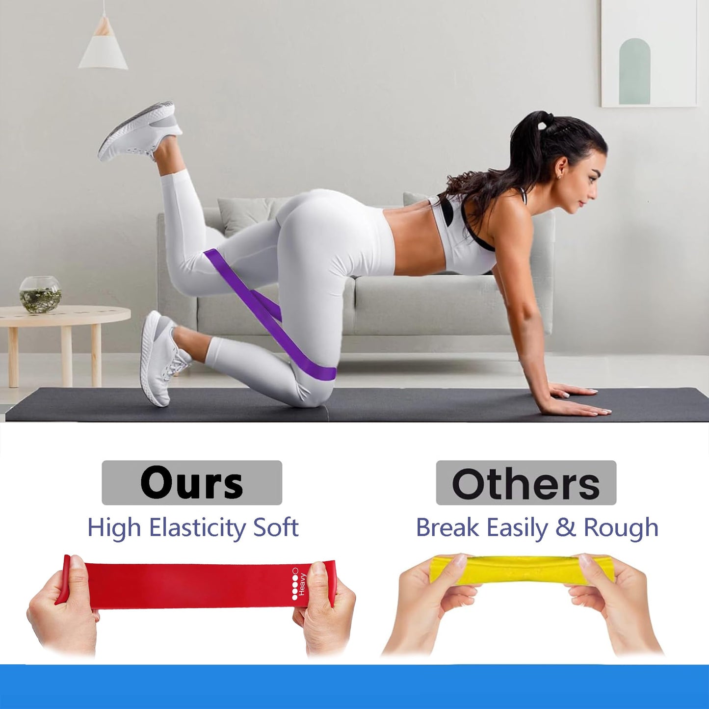 Resistance Bands for Working Out, Exercise Bands Set of 5, Elastic Bands for Exercise with Workout Guide and Carry Bag, Fitness Bands for Strength Training, Yoga, Pilates, Home Workout, Stretching