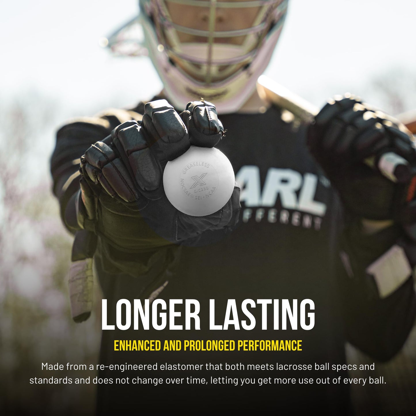 PEARL X Greaseless Lacrosse Balls by Guardian Innovations, 10 Pack, White - Official Ball of NCAA Championships - Meets NOCSAE Standards and SEI/NCAA Certified
