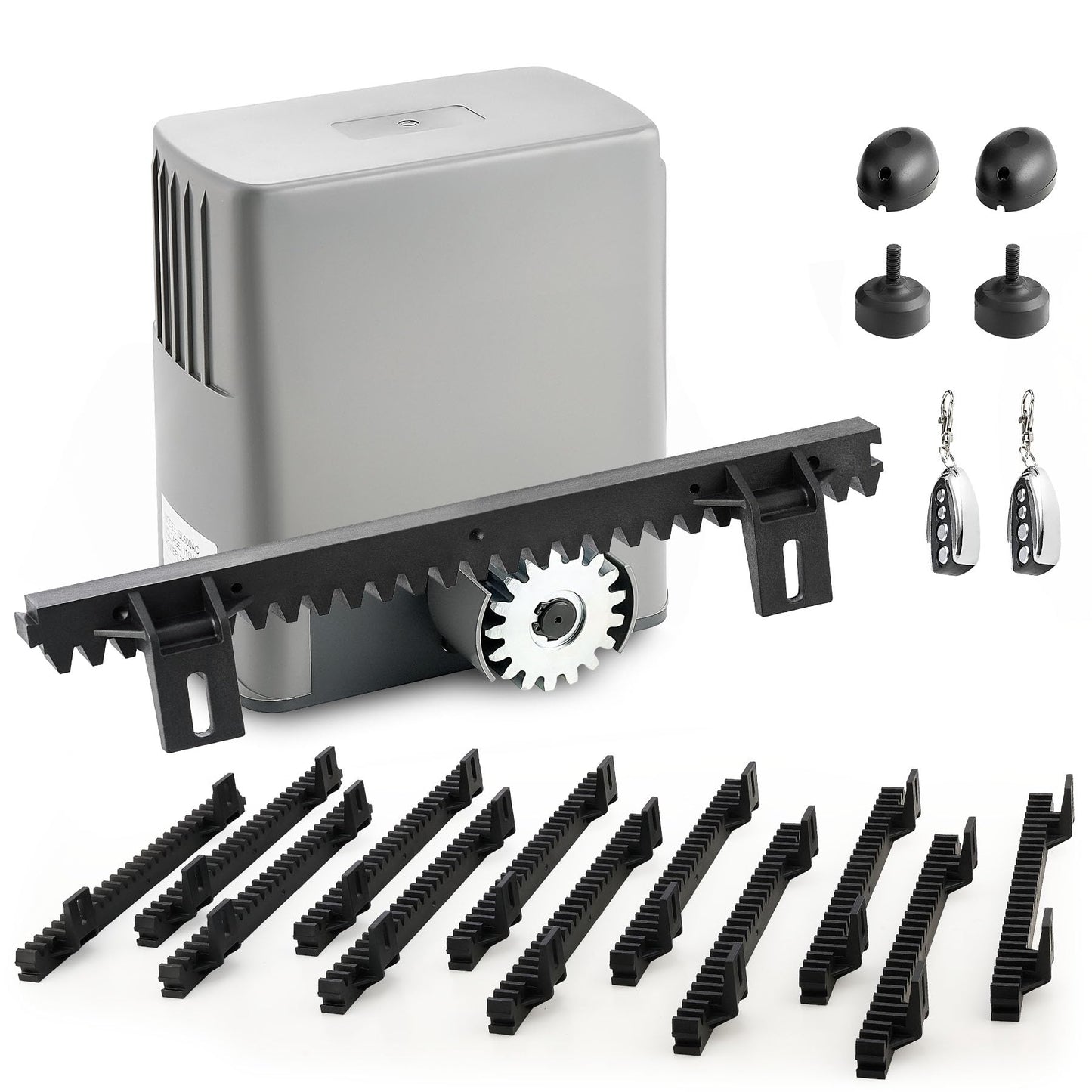 CO-Z 1400lb Rack Driven Sliding Gate Opener with Alarm System, 280W Automatic Gate Opener with Remote Controls, Electric Gate Motor for Gates up to 40ft, Complete Rack Gate Operator Kit for Driveways